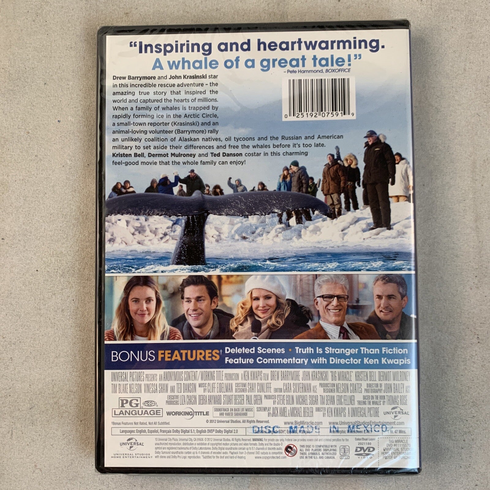 Big Miracle (DVD, 2012) NEW with Sleeve