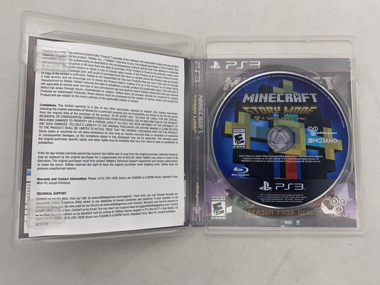 Minecraft: Story Mode Season Pass (PlayStation 3, 2015) Game Case Insert -Tested