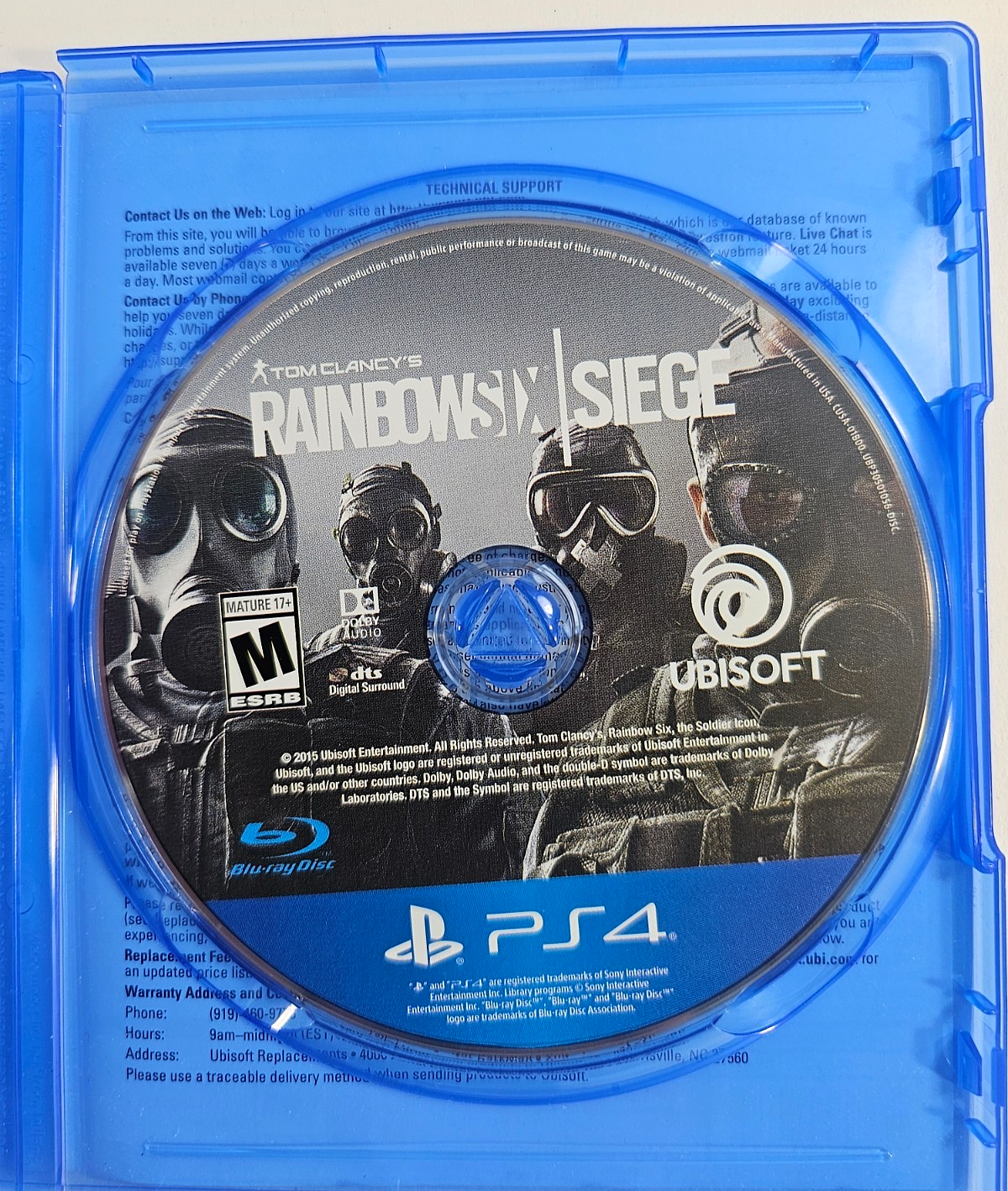 Tom Clancy's Rainbow Six Siege (PlayStation 4, 2015) Game and Case - Tested