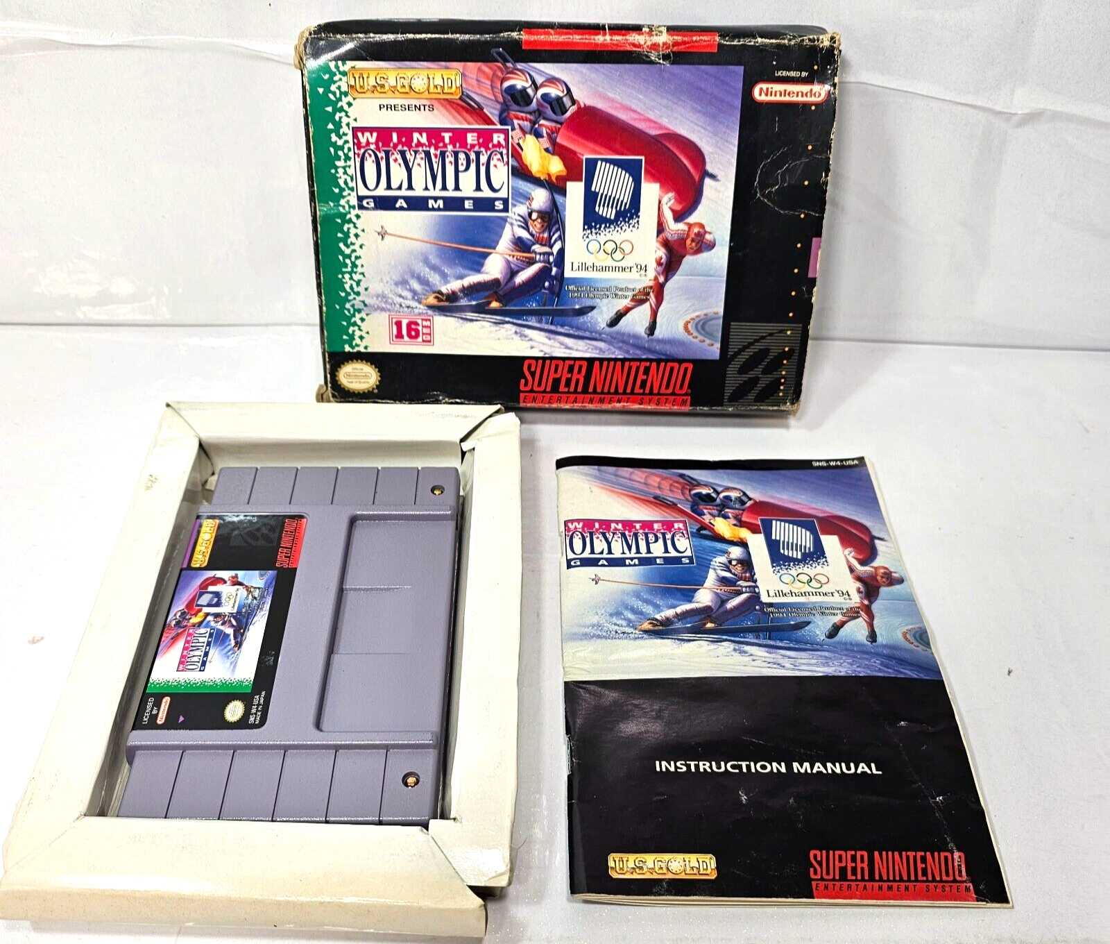 Winter Olympic Games Lillehammer '94 (Super Nintendo, 1994) Case Game Manual