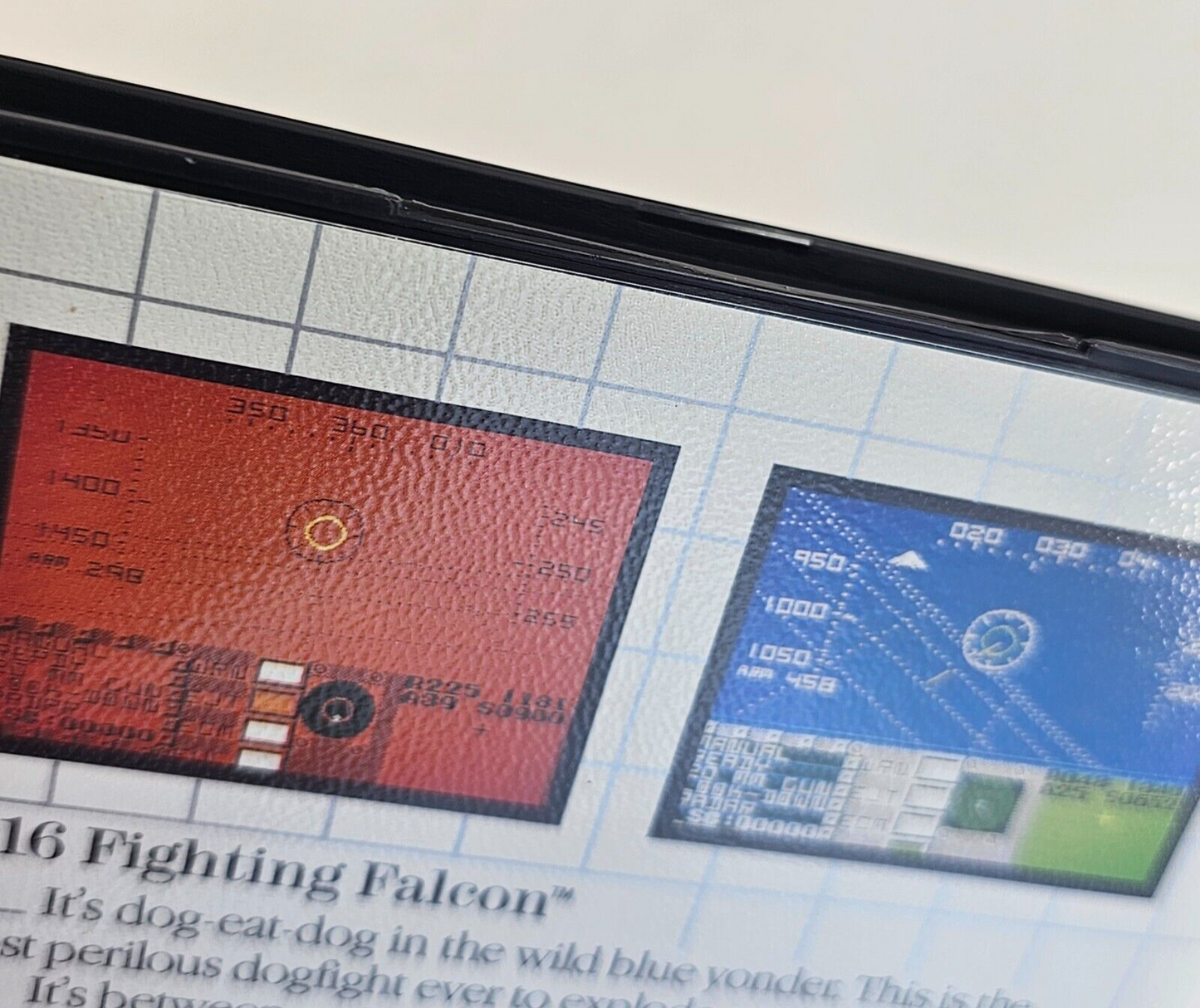 F-16 Fighting Falcon (Sega Master System, 1986) Game Card, Case, Manual - Tested