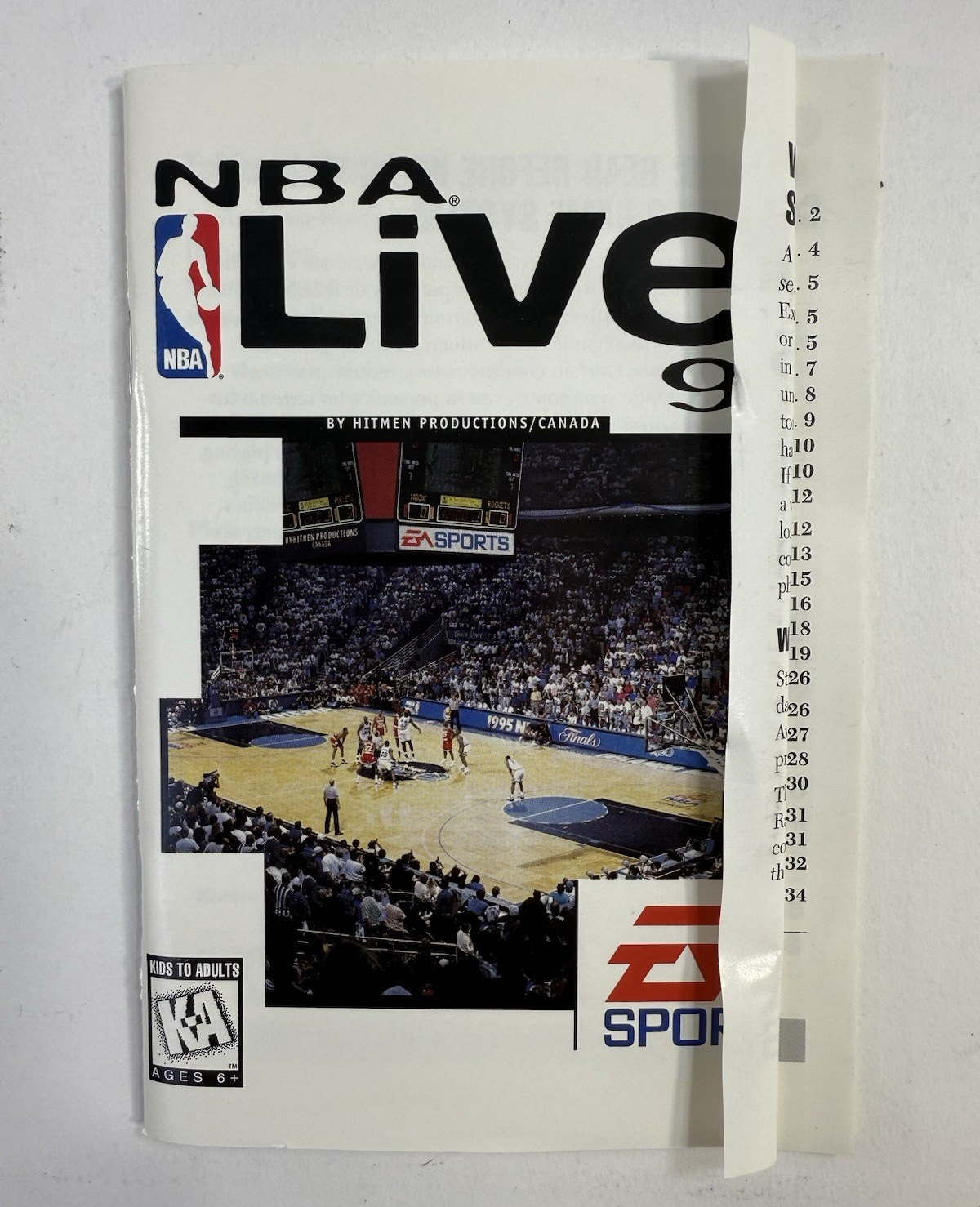 NBA Live 96 (Sega Genesis, 1995) Game Case Manual Inserts Registration - Tested