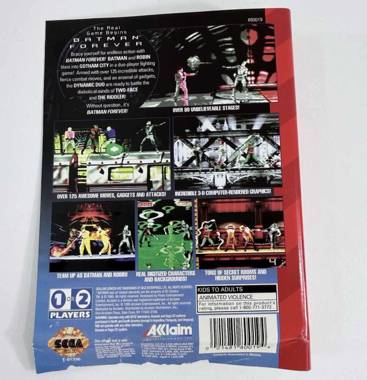 Batman Forever (Sega Genesis, 1995) Game and Case - Tested and Working