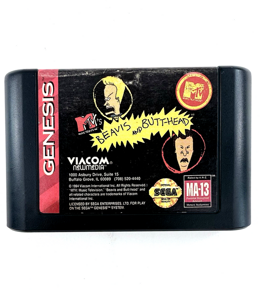 MTV's Beavis and Butt-Head (Sega Genesis, 1994) Game Cartridge- Tested