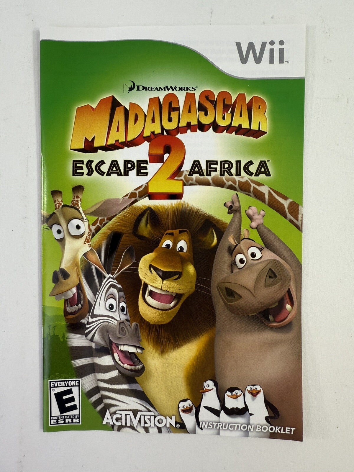 Madagascar: Escape 2 Africa (Nintendo Wii, 2008) Game Case Manual - Tested