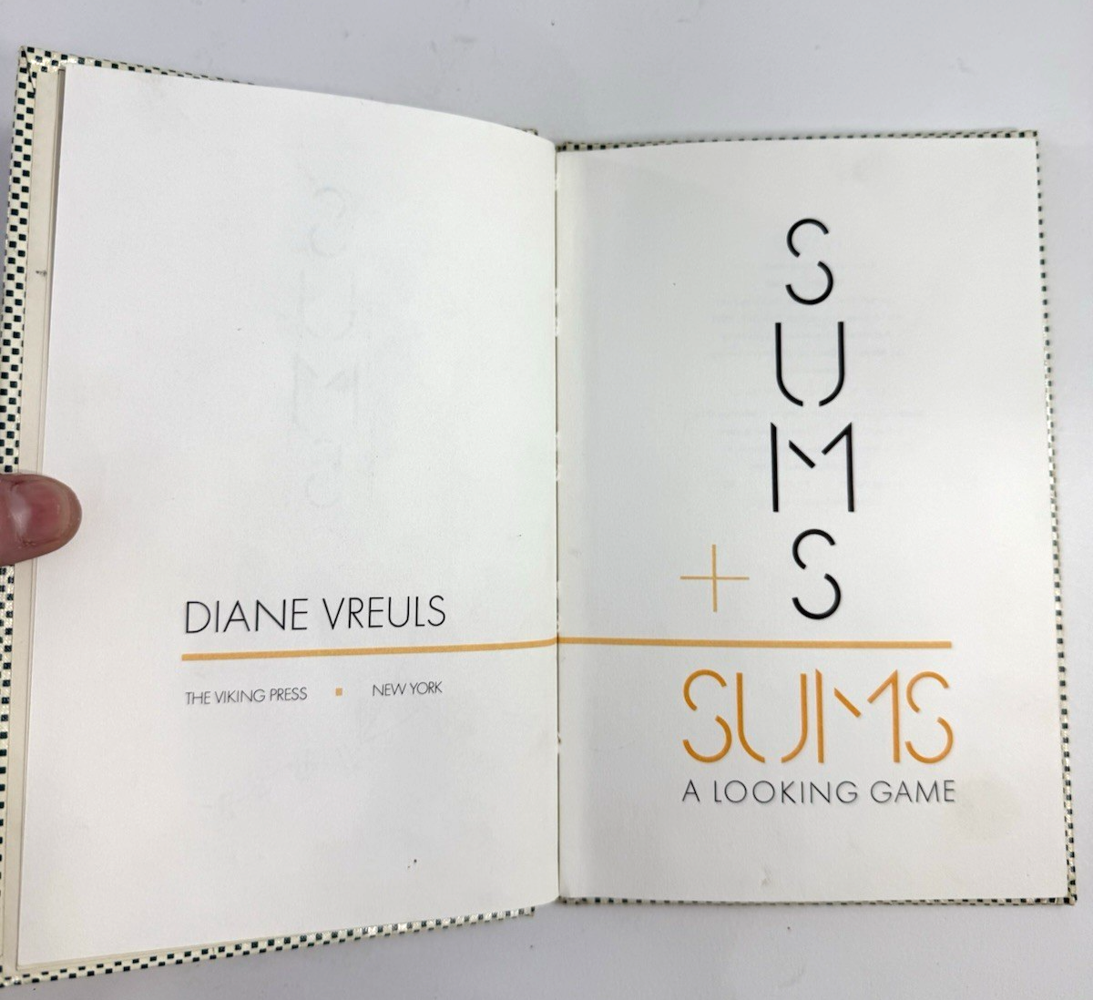 Sums: A Looking Game by Diane Vreuls (Hardcover, 1977) First Edition