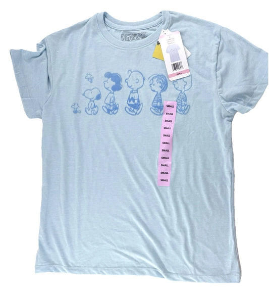 Peanuts 2023 Adult Small Light Blue Graphic Character T-Shirt - New with Tags