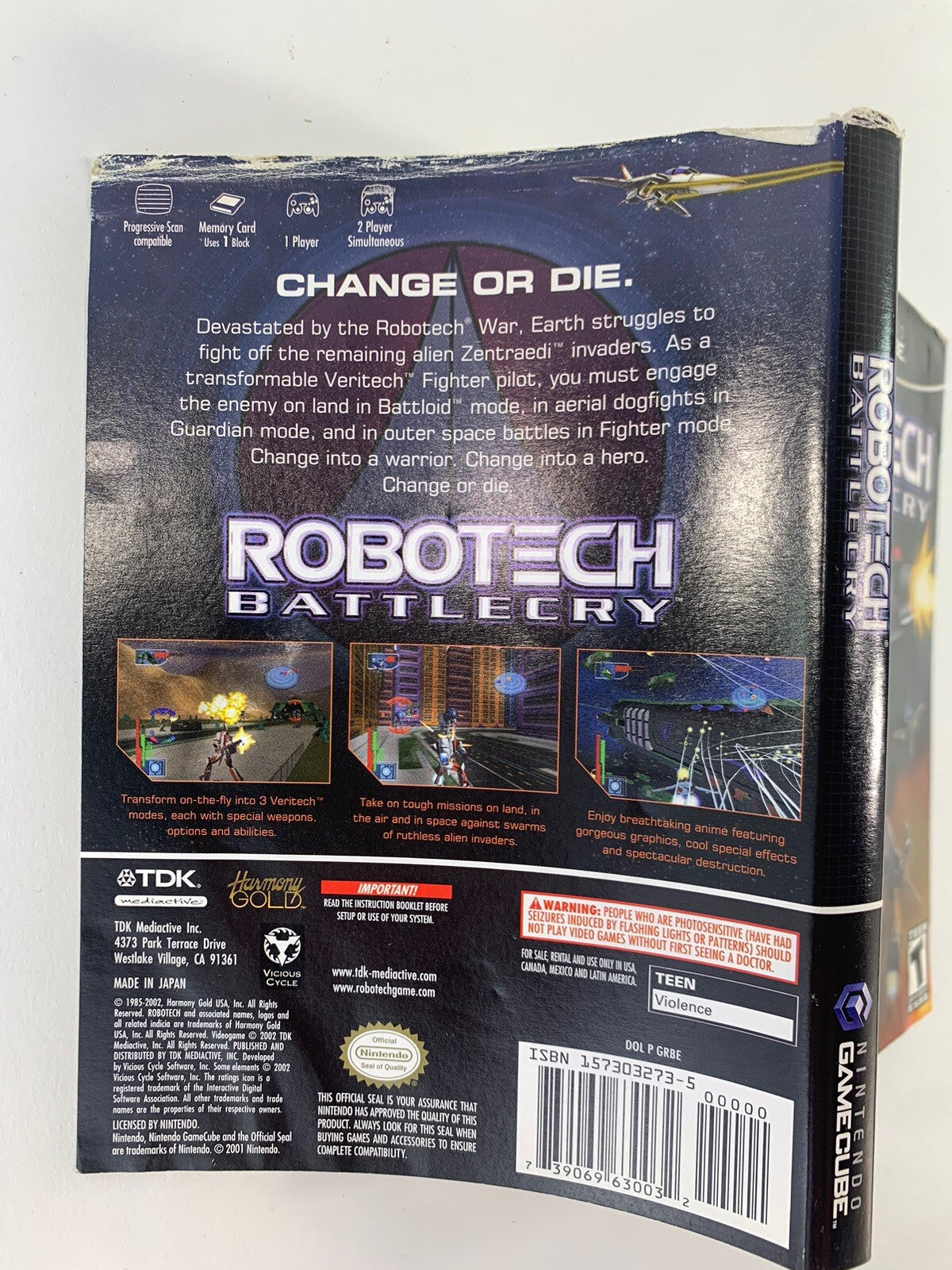 Robotech Battlecry (GameCube, 2002) Replacement Game Case Only