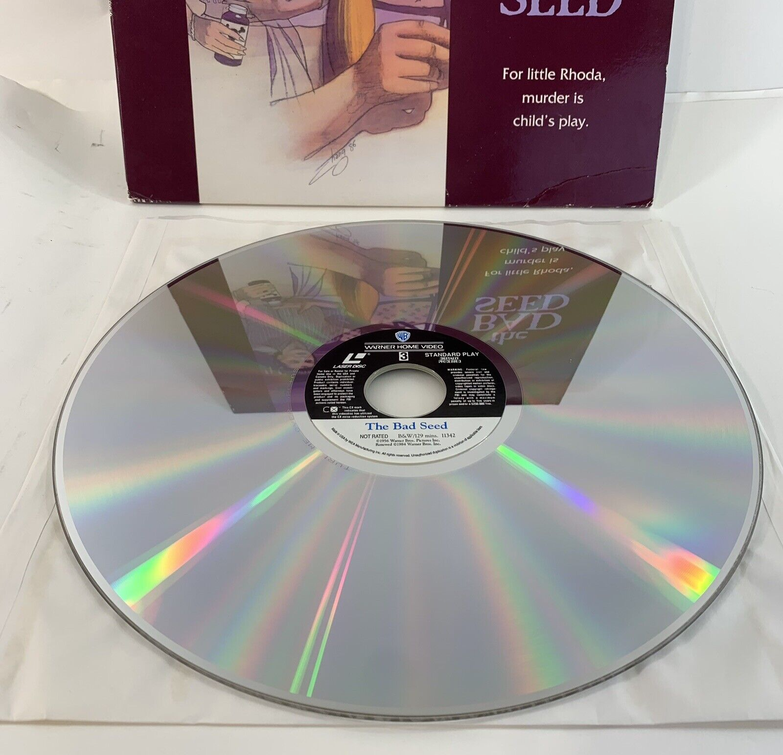 The Bad Seed (Extended/Standard Laserdisc, 1992) Tested and Working