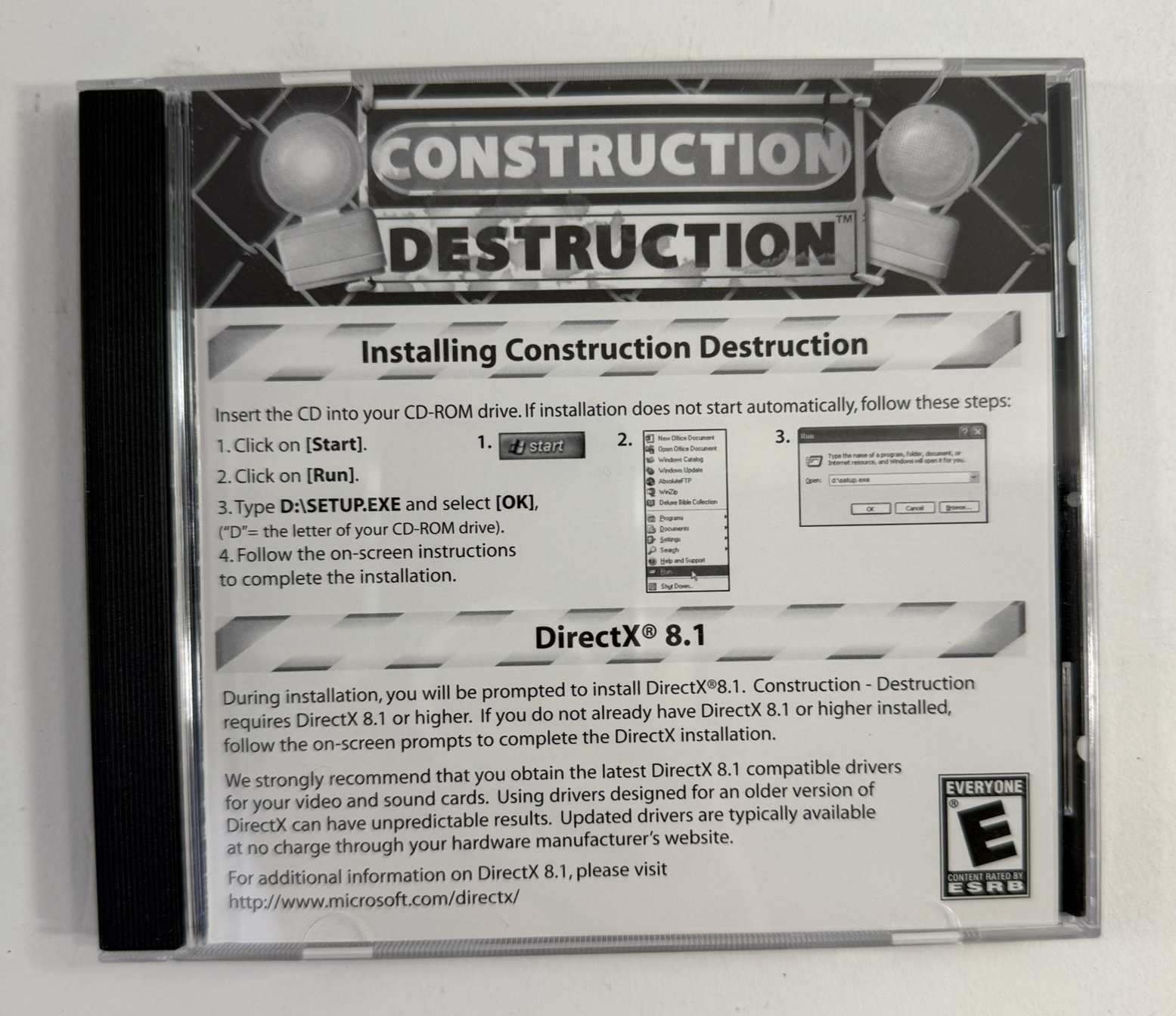 Construction Destruction (PC, 2003) Box Box, Jewel Case, Game Disc, No Manual