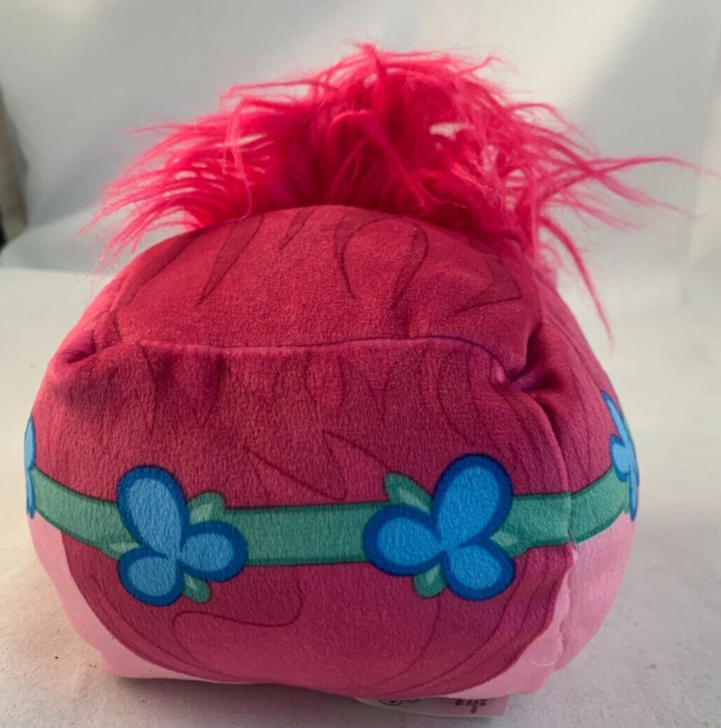 2017 DreamWorks Trolls 6" Princess Poppy Pink Cube Plush