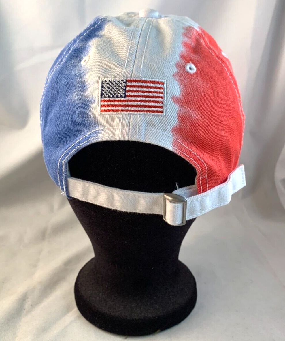 Mighty Fine Adjustable USA Red White and Blue Hat with American Flag Embroidery