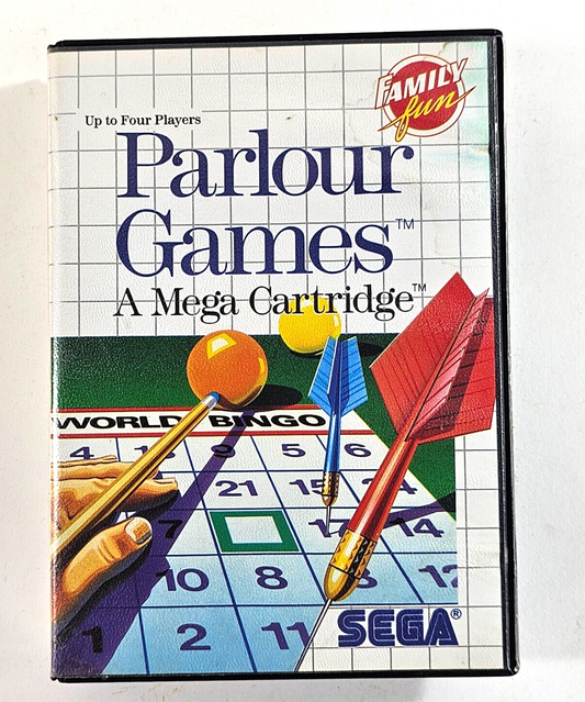 Parlour Games (Sega Master System, 1988) Game Case Manual - Tested and Working