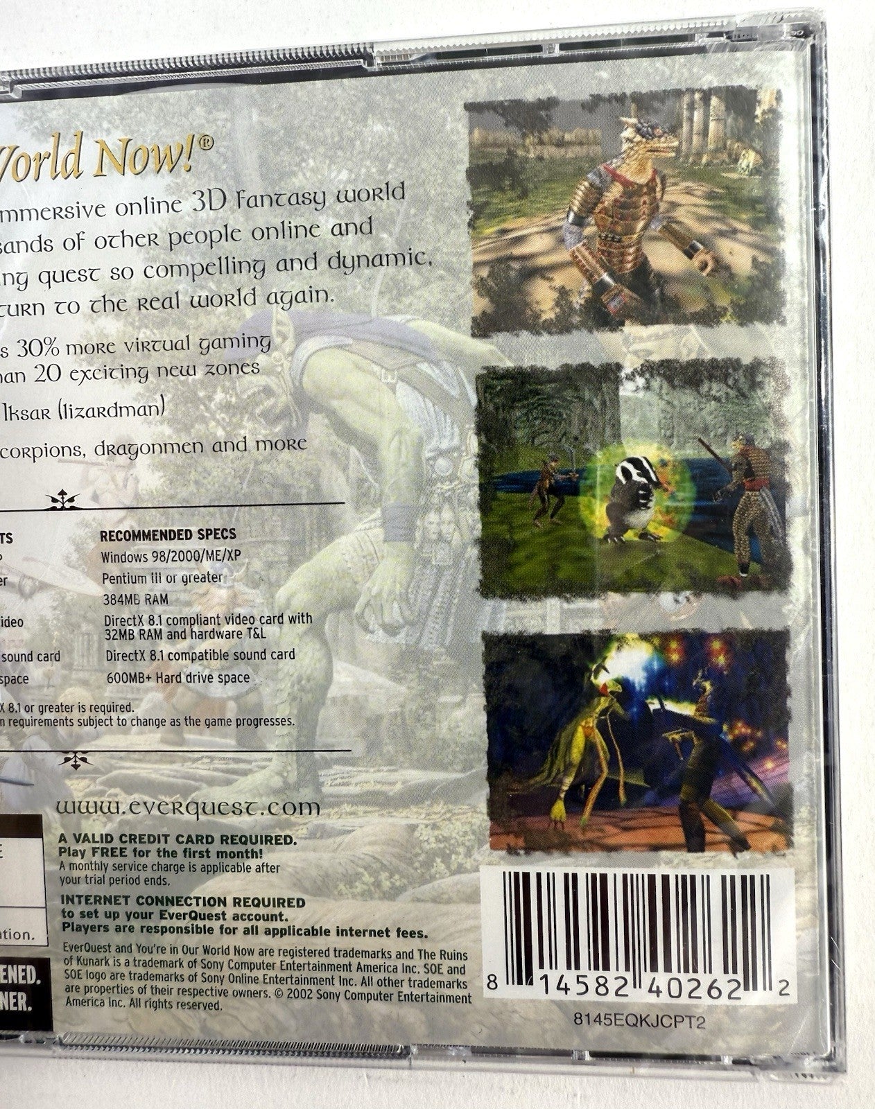 EverQuest + Ruins of Kunark Expansion (PC CD, 2002) New, Factory Sealed