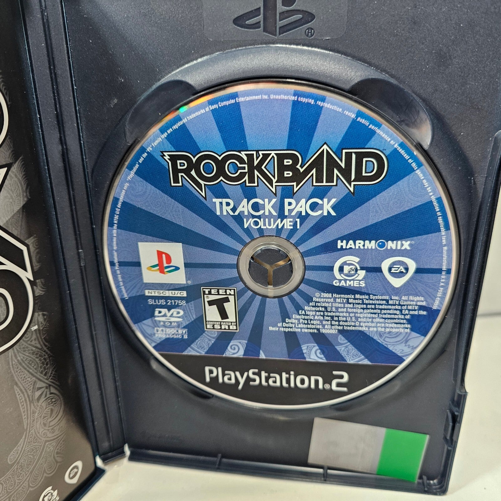 Rock Band: Track Pack Vol. 1  (PlayStation 2, 2008) Game Case Manual CIB