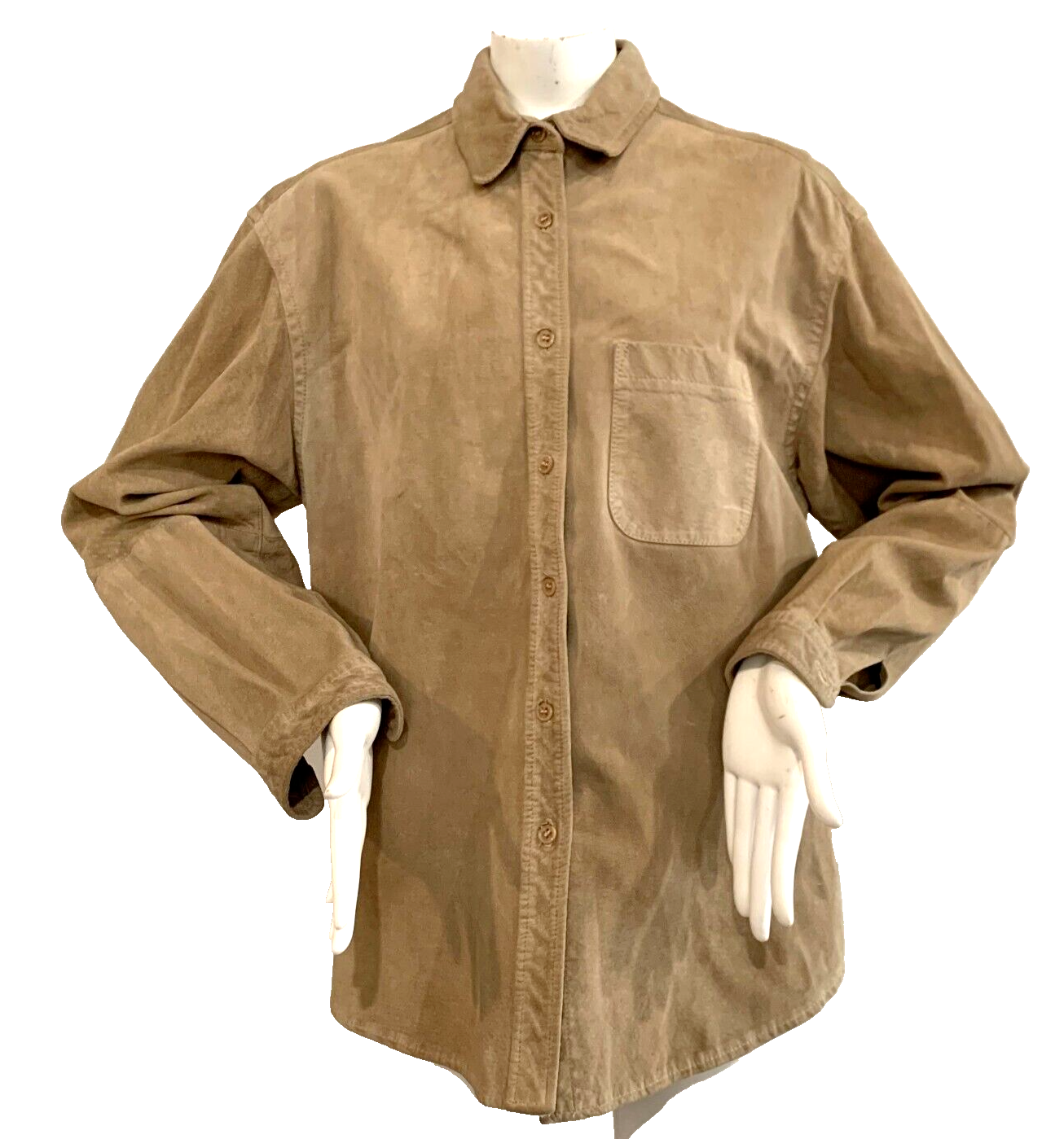 Talbots Genuine Leather Women's Medium Long Sleeved Button Up Shirt