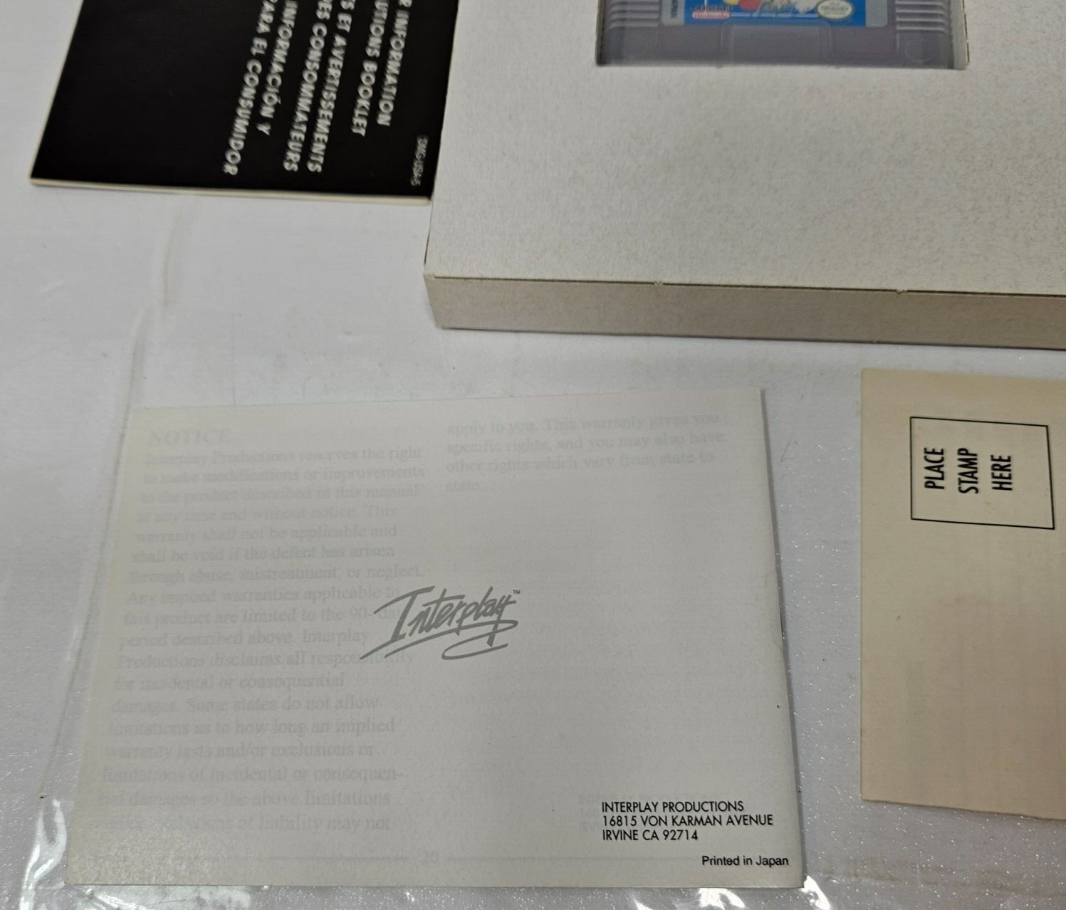 4 in 1 Funpak Volume II (GameBoy, 1993) Game Box Manual Inserts Registration