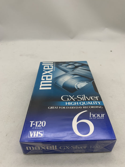 Maxwell GX-Silver 6 Hour T-120 VHS Tape - New, Factory Sealed