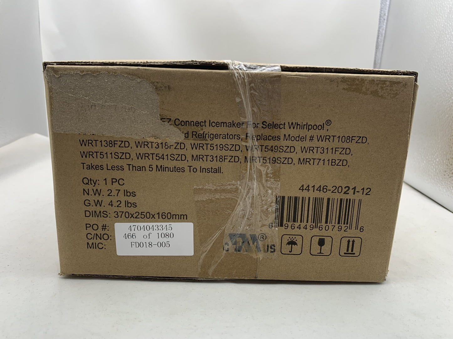 Replacement Ice Maker Kit Replaces Whirlpool EZ Connect Ice Maker Part#: 118648