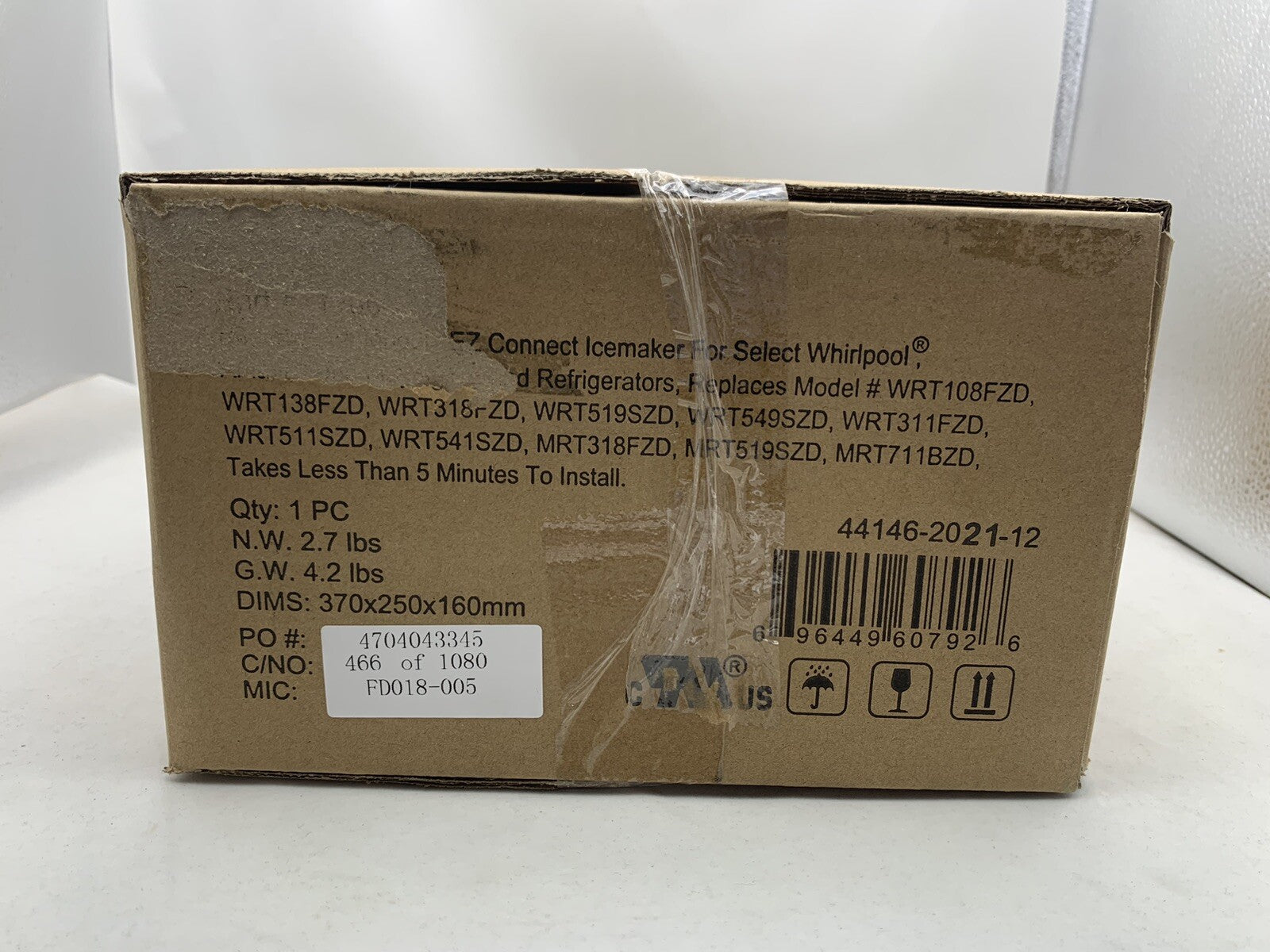 Replacement Ice Maker Kit Replaces Whirlpool EZ Connect Ice Maker Part#: 118648