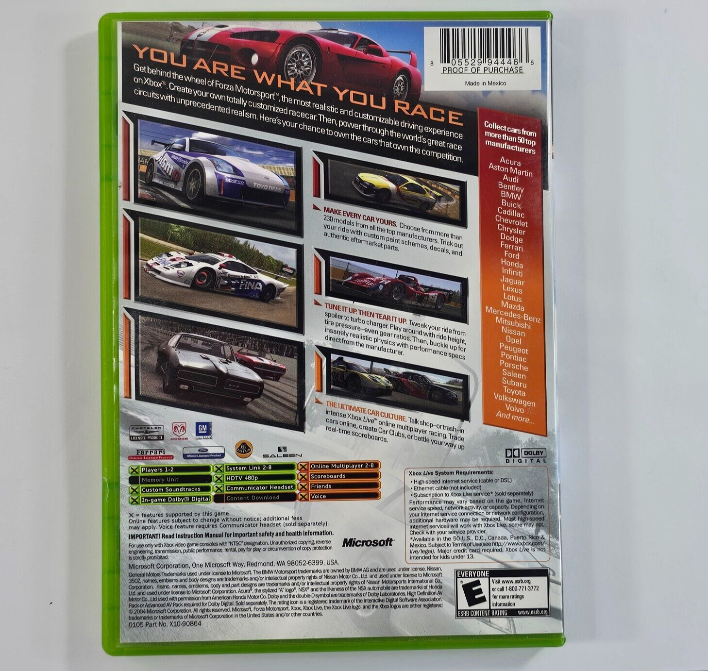 Forza Motorsport (Microsoft Xbox, 2005) Game Case Manual Insert - Tested