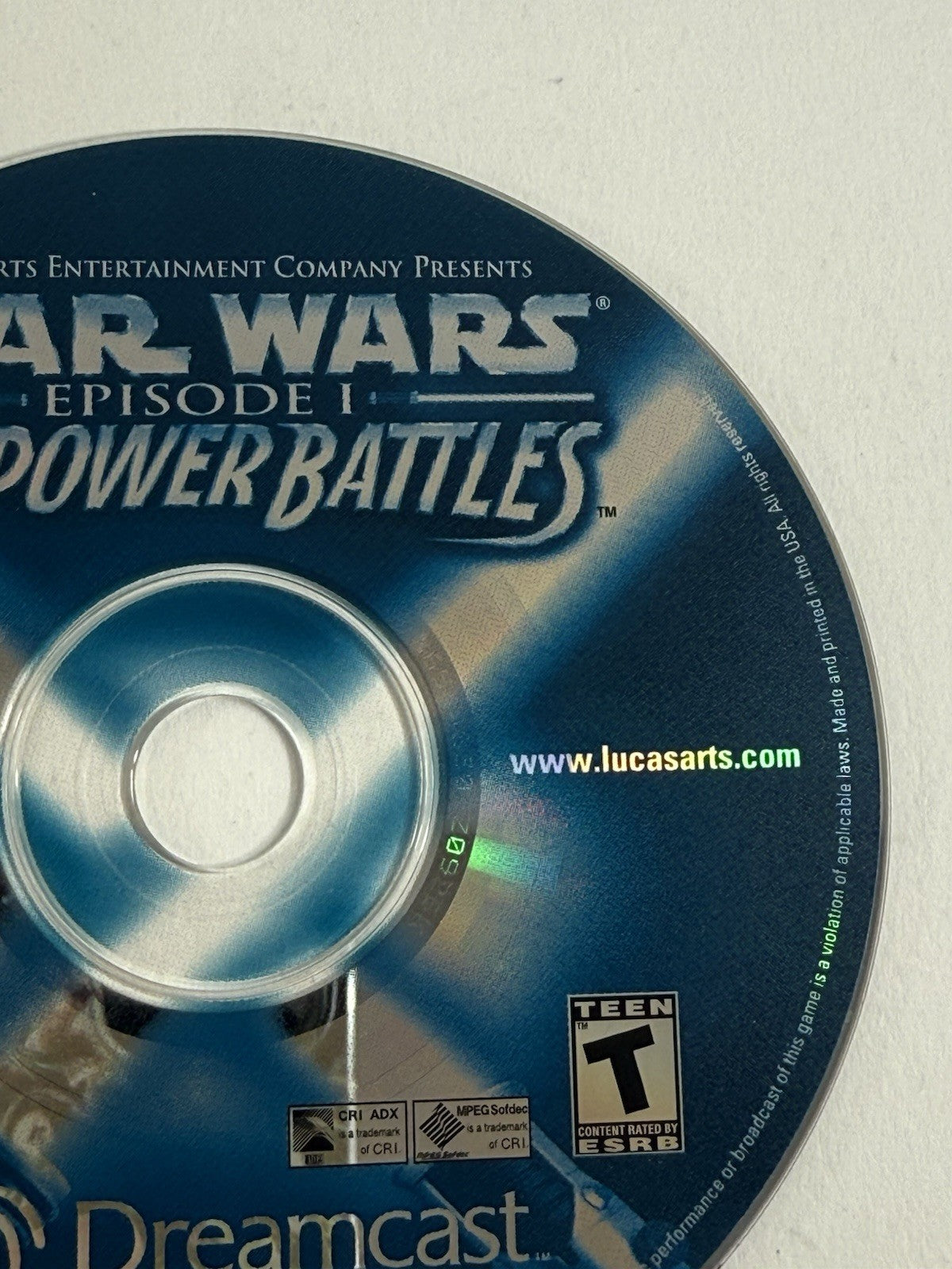 Star Wars: Episode I - Jedi Power Battles (Sega Dreamcast, 2000) Game Disc Only