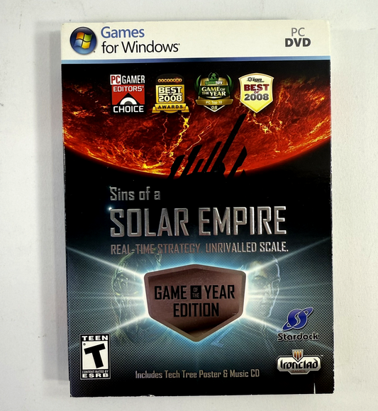 Sins of a Solar Empire: Game of the Year Ed. (PC, 2009) Game Case Manual Poster