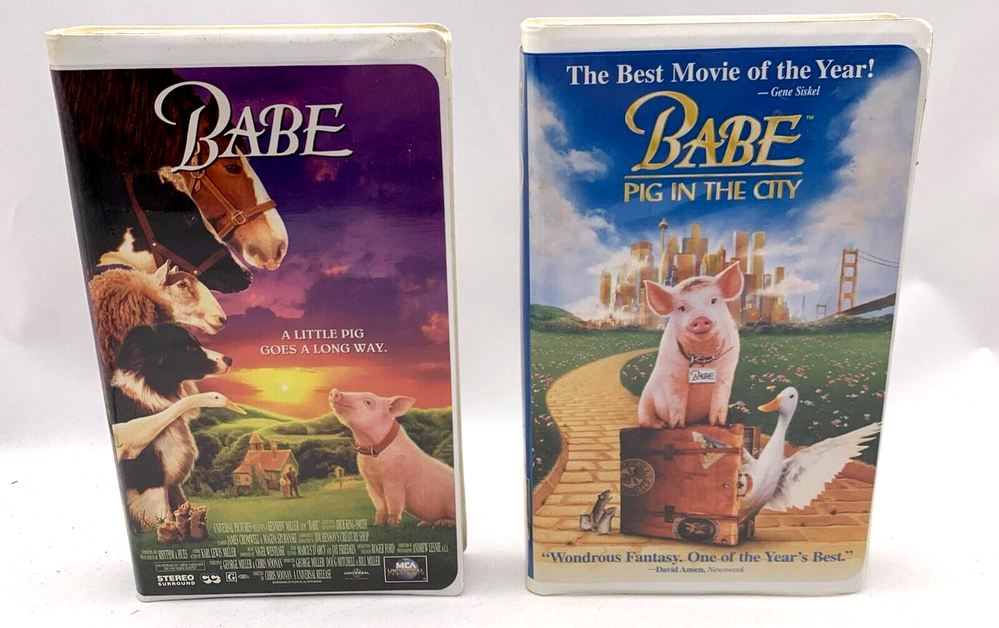 Babe and Babe: Pig in the City (VHS Clamshell Bundle) Tested and Working