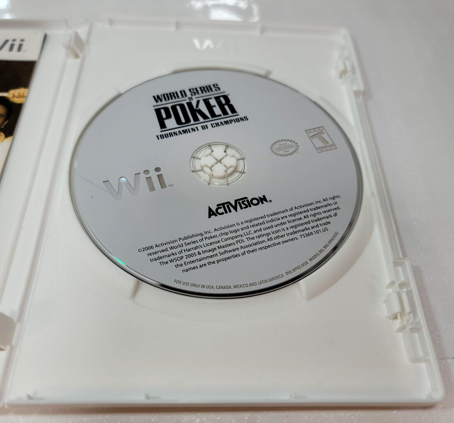 World Series of Poker: Tournament of Champions (Wii, 2006) Game Case Manual