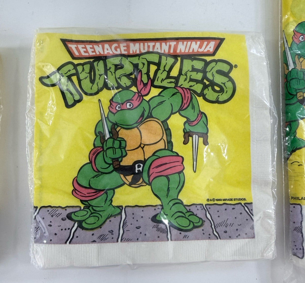 Unique 1989 Teenage Mutant Ninja Turtle Party Napkins, Tablecloth & Cups - New