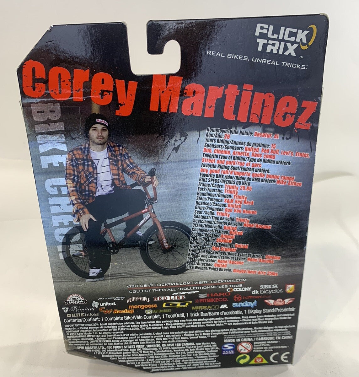 Flick Trix 2010 Corey Martinez United Bike Check Fingerbike - New, Sealed