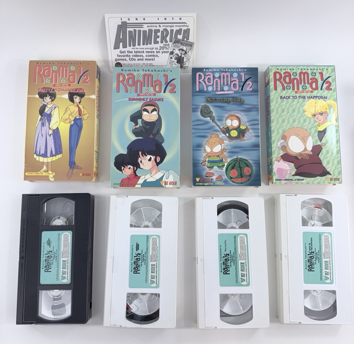 VIZ Video Ranma 1/2 Hard Battle Box Set (VHS, 1999, Dubbed) - No CD - Tested