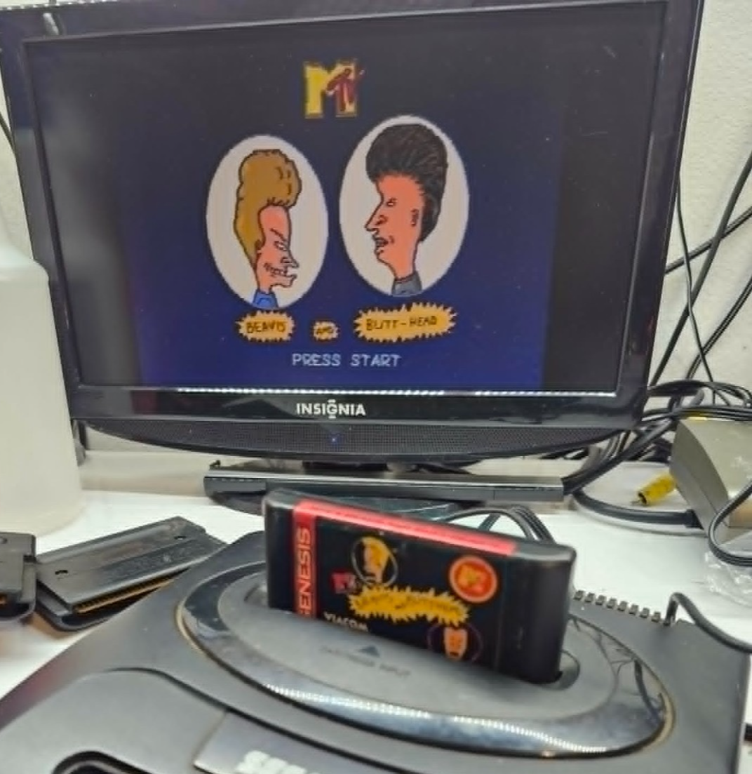MTV's Beavis and Butt-Head (Sega Genesis, 1994) Game Cartridge- Tested