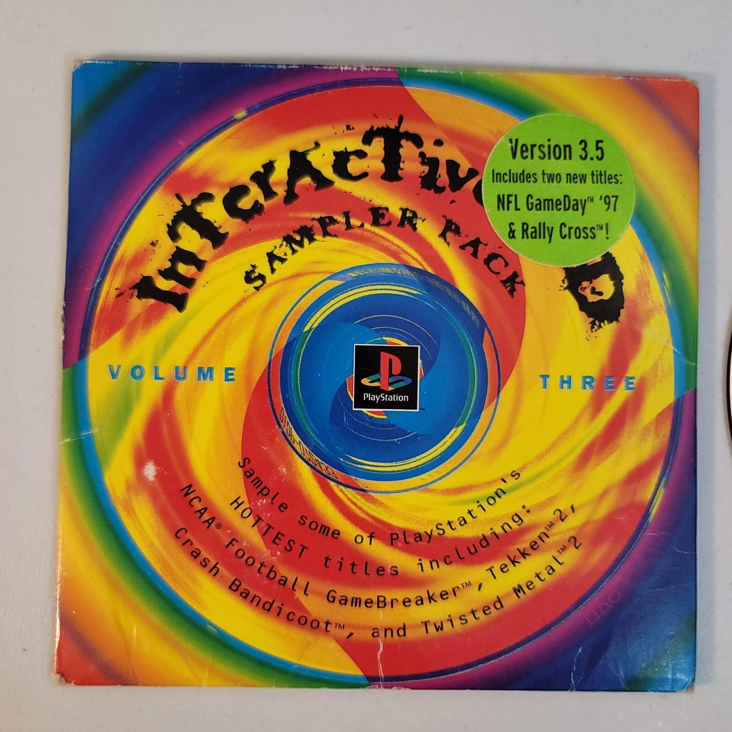 PlayStation Interactive Sampler Vol. 3 (Sony PlayStation, 1996) Disc and Sleeve