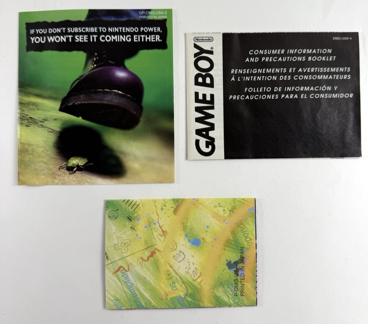 Mole Mania (Nintendo Gameboy, 1997) Game Case Manual Inserts - Tested