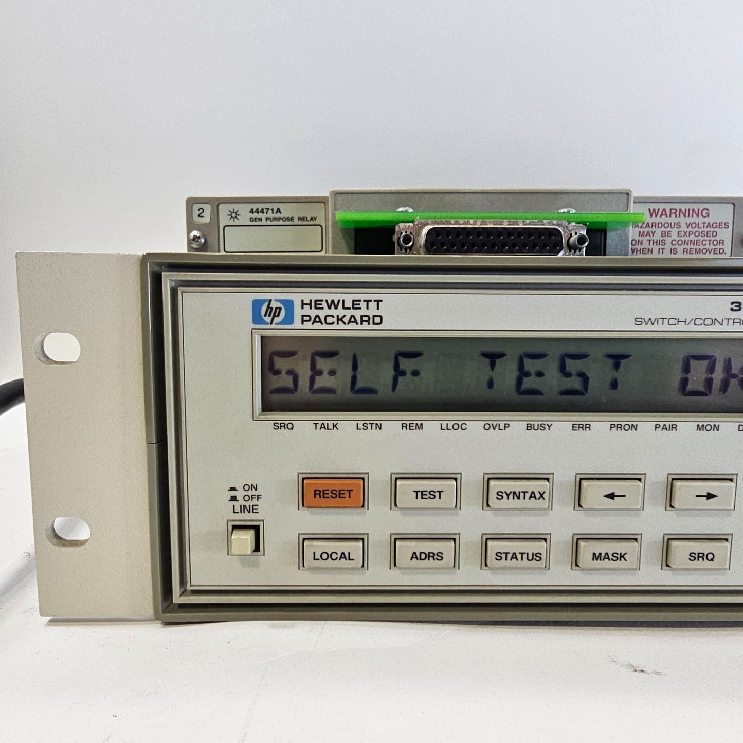 Hewlett Packard 3488A Switch / Control Unit  Mounting Brackets & Card - Tested