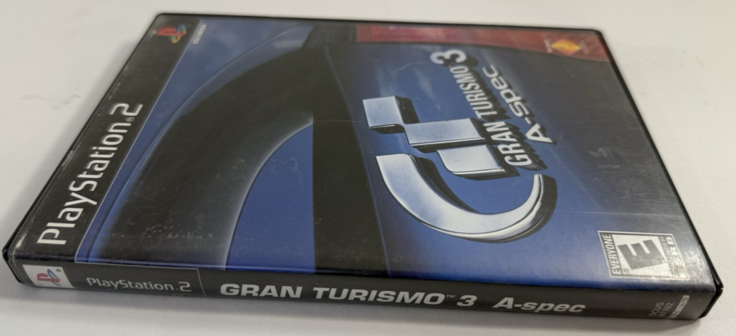 Gran Turismo 3 A-spec (PlayStation 2, 2001) Black Label Game Case Manual -Tested