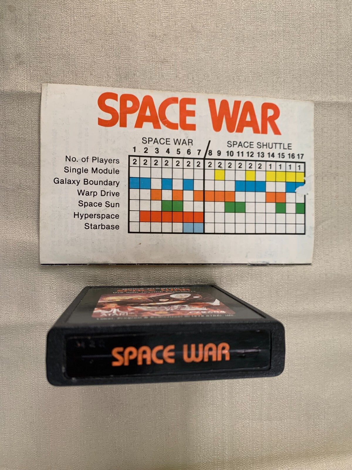 Space War (Atari 2600, 1978) Game and Manual