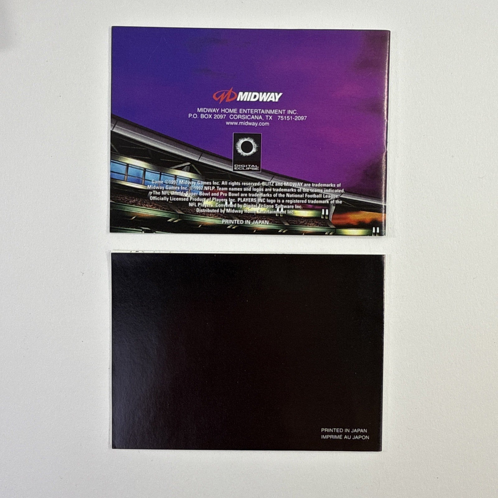 NFL Blitz (Gameboy Color, 1998) Game Box Manual Inserts Reg. Card - Tested