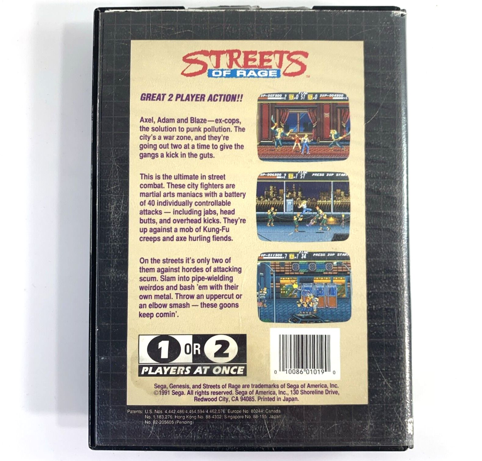 Streets of Rage (Sega Genesis, 1991) Game And Case - Tested and Working