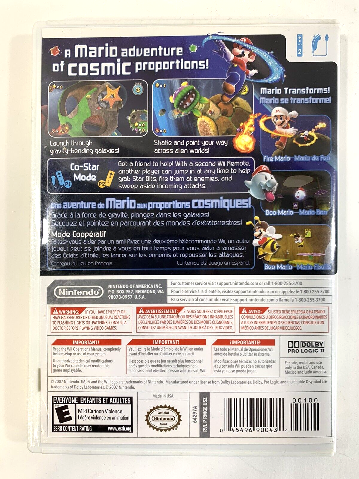 Super Mario Galaxy (Nintendo Wii, 2007) Game Case Manual Inserts - Tested