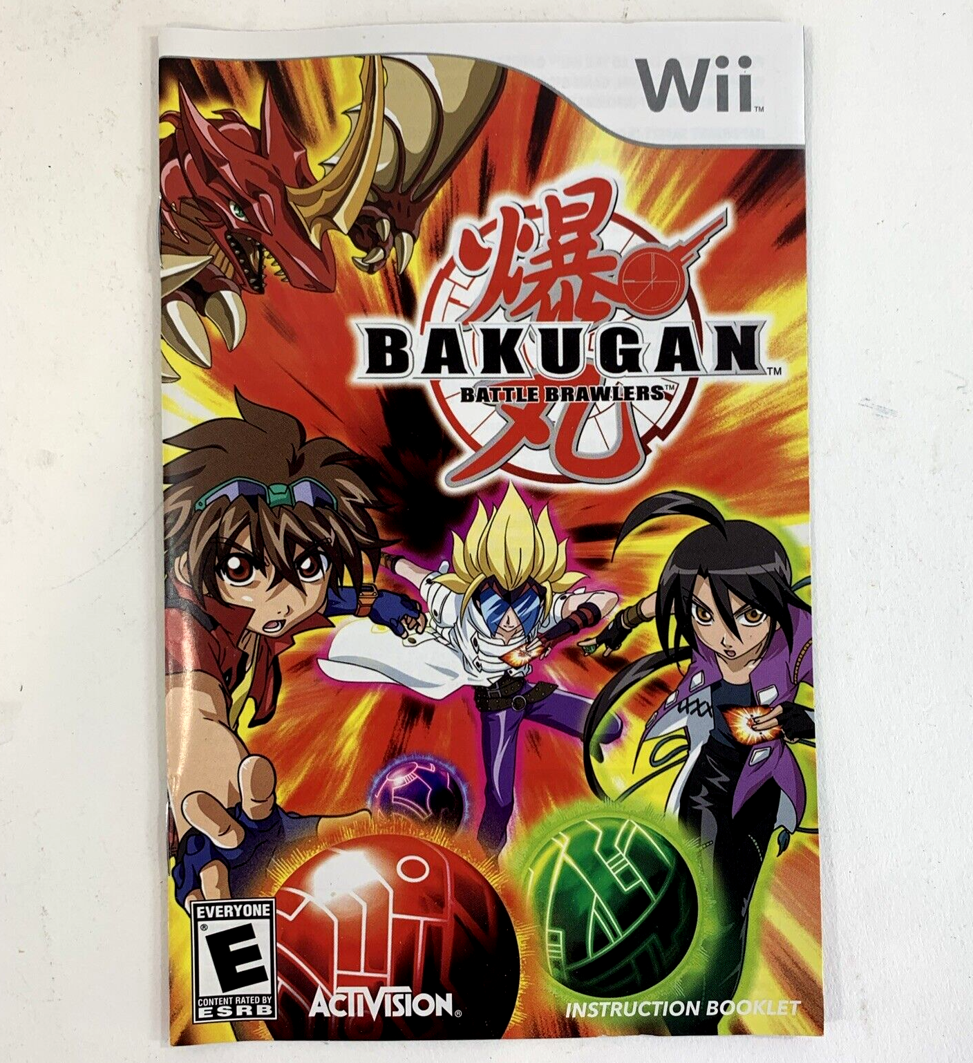 Bakugan Battle Brawlers (Nintendo Wii, 2009) Game Case Manual - Tested