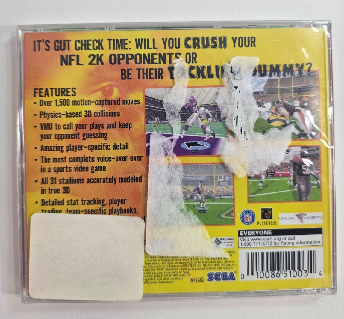 NFL 2K - Sega All Stars (Sega Dreamcast, 1999) New, Factory Sealed