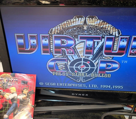 Virtua Cop (JP Sega Saturn, 1995) Game and Manual - Tested and Working