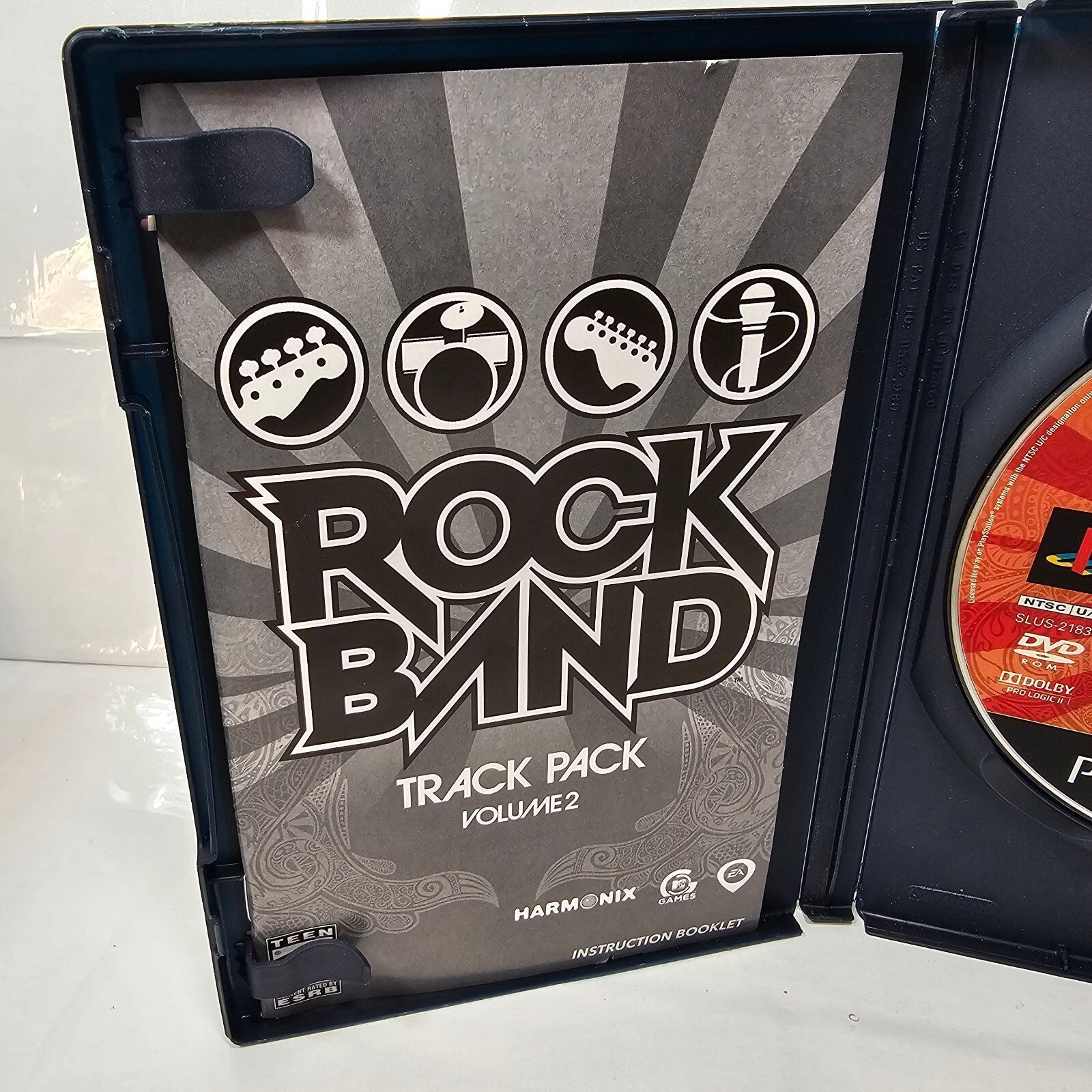 Rock Band Track Pack Vol. 2  (Playstation 2, 2008) Game case Manual