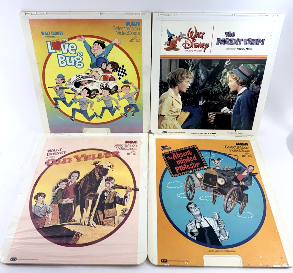 Disney CED Videodisc Bundle - Parent Trap, Love Bug, Old Yeller, Absent-Minded..