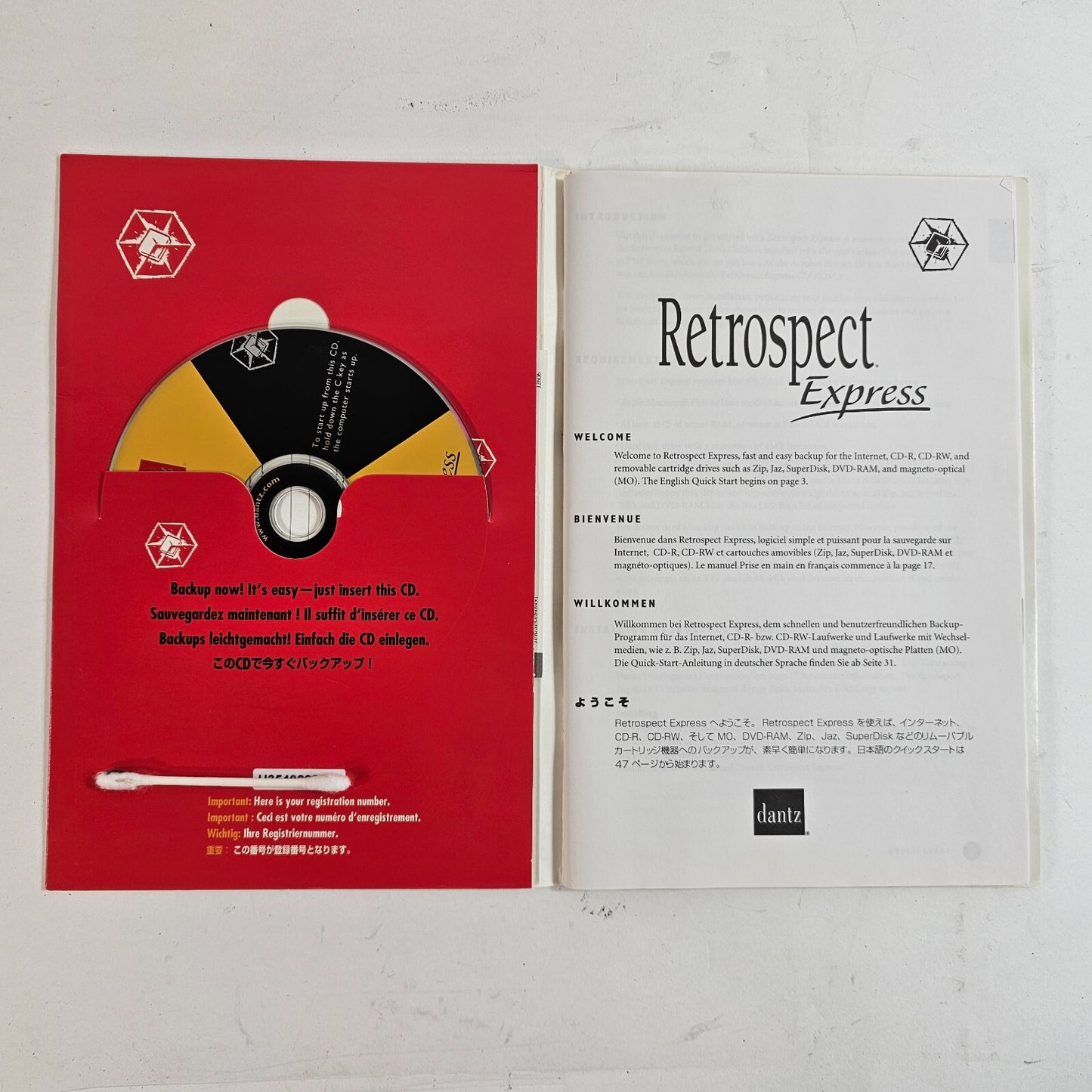 Dantz Retrospect Express 4.1  Vintage Software for Backing Up