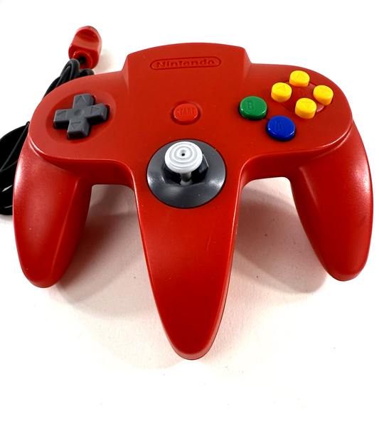 Nintendo 64 Solid Red Wired Controller NUS-005 - Tight Stick - Tested