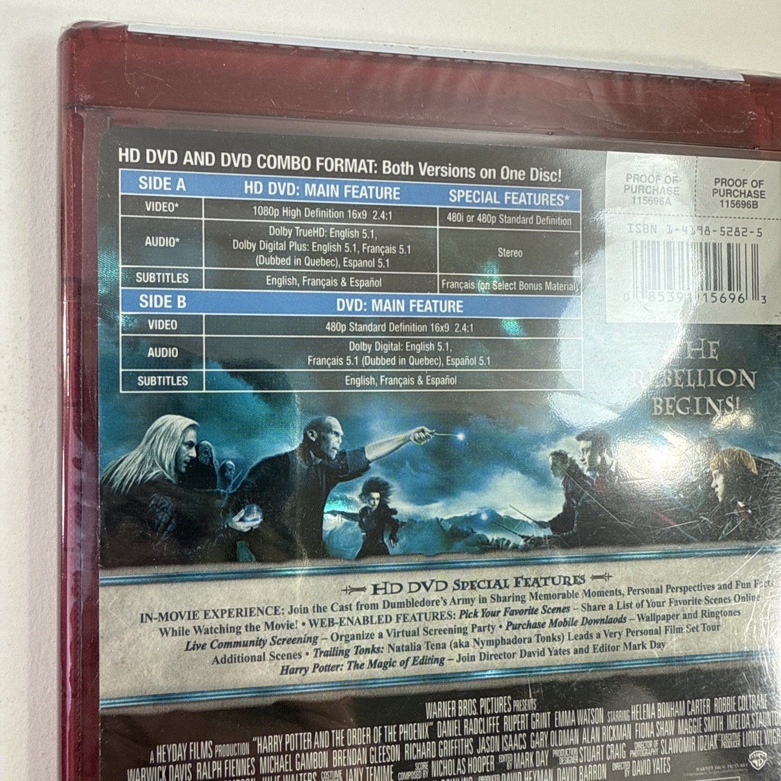 Harry Potter and the Order of the Phoenix (HD DVD, 2007) New, Factory Sealed