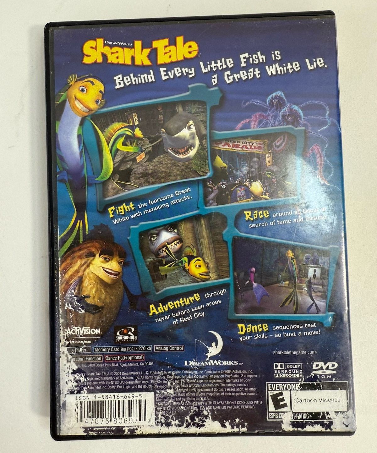 DreamWorks' Shark Tale (Sony PlayStation 2, 2004) Game Case Manual - Tested